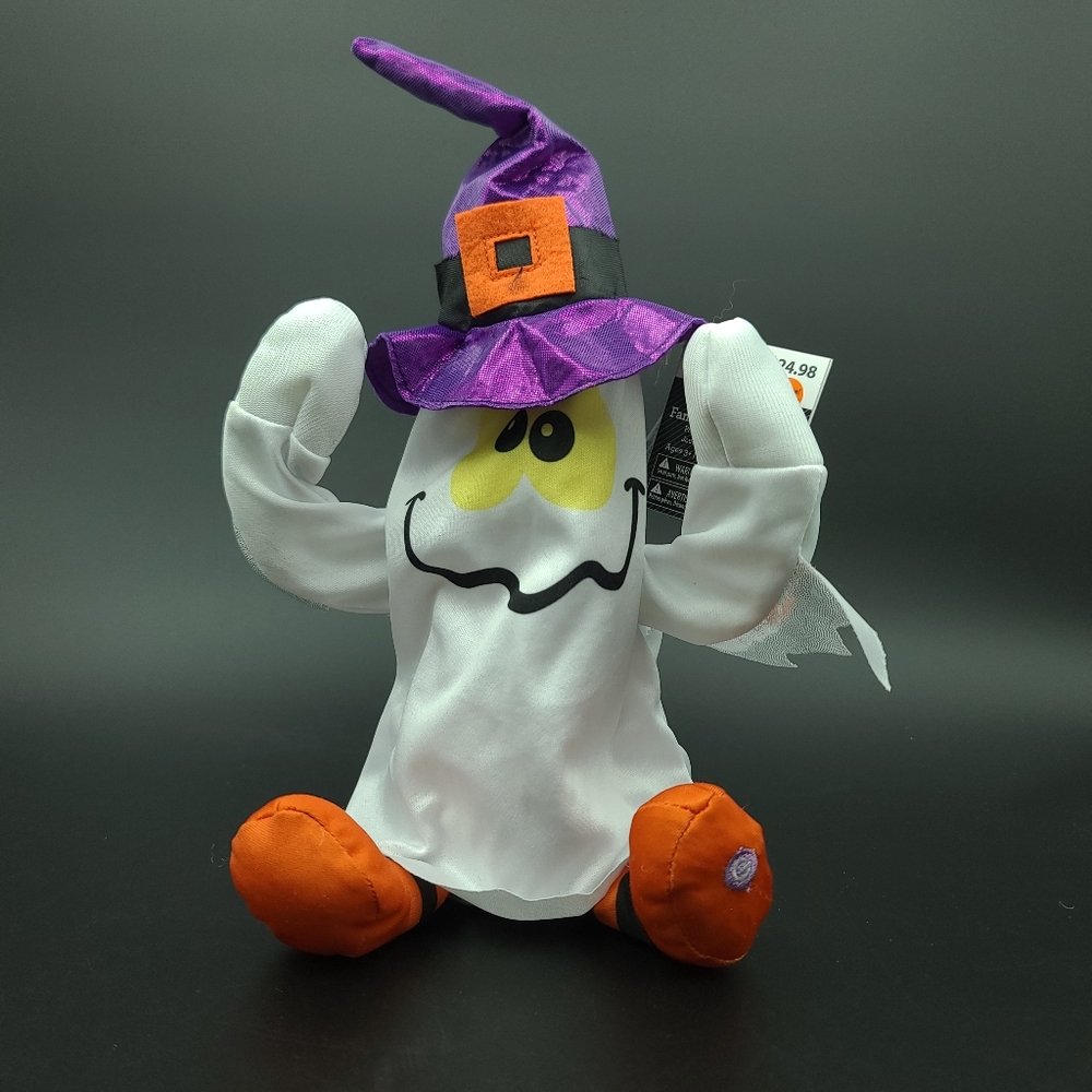 Spooky Cute Animated Ghost Battery Operated Plush Halloween Decoration  New